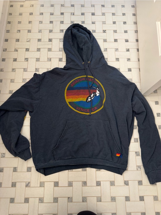 Aviator Nation Tops - Aviator Nation Navy Graphic Hoodie with Rainbow Patch